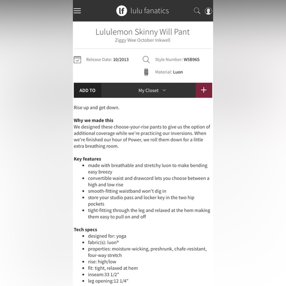 Lululemon straight leg 6 33.5” - Picture 11 of 15